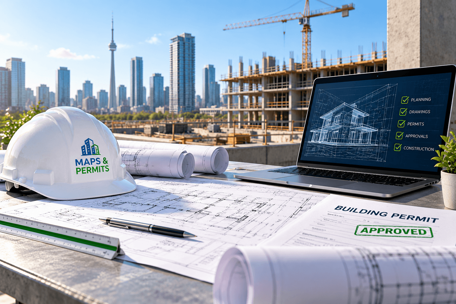 Architectural blueprint and construction planning